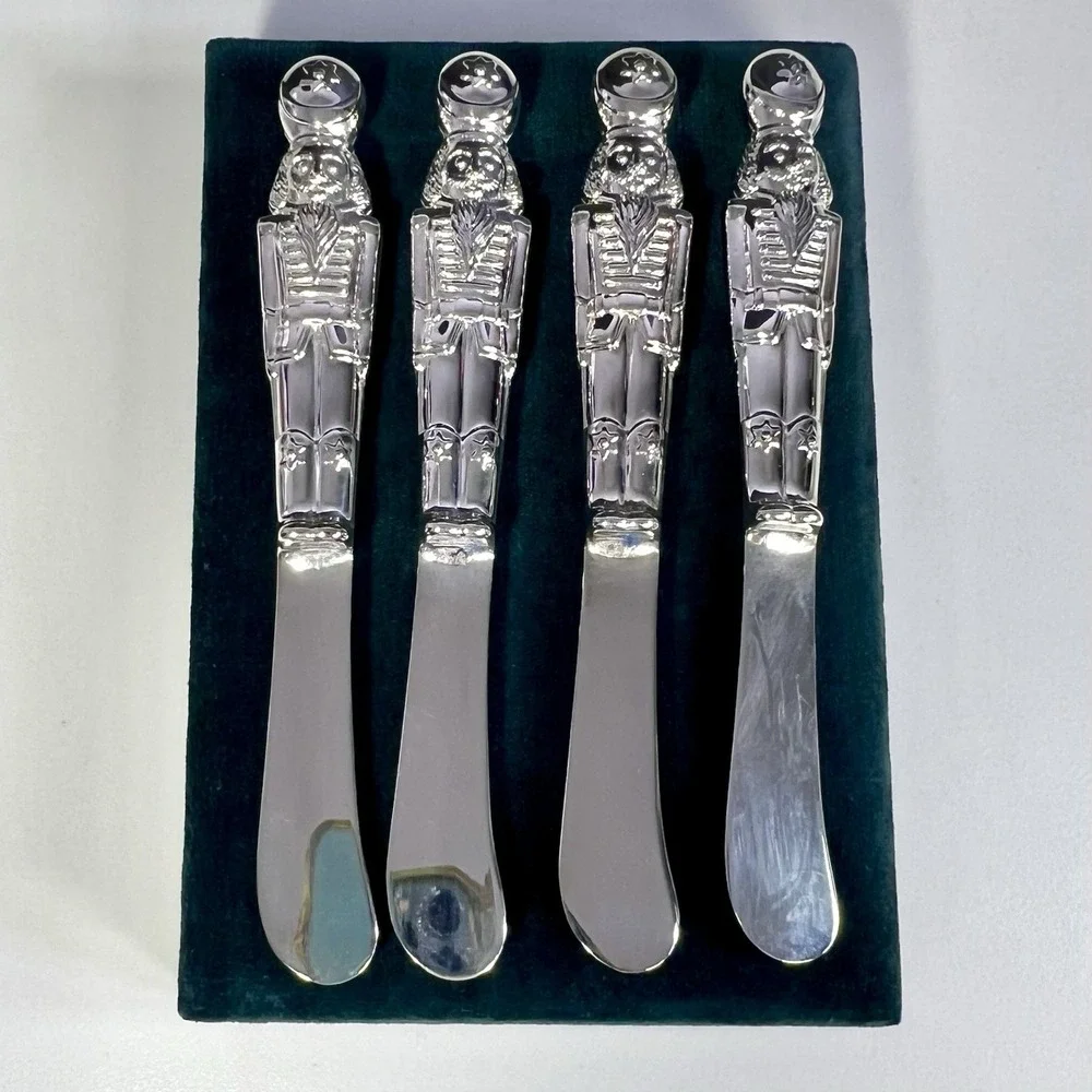 Silver Treasures Godinger Toy Soldier Knife Set of 4 Cheese Butter Spread‎ XMAS